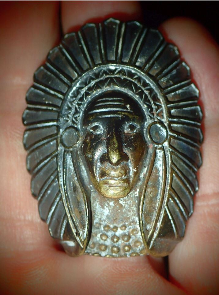 Native American Indian with Headdress Ring  adjustable
