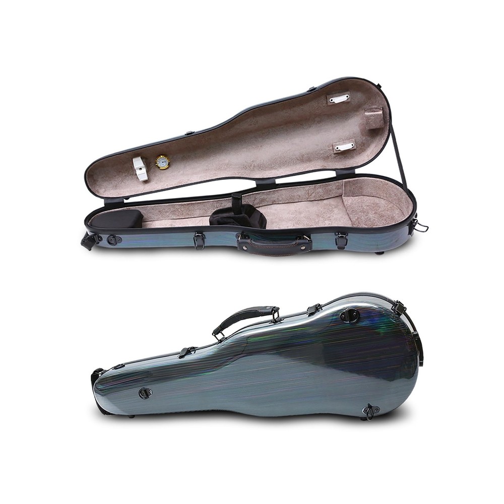 Hard Violin Case 4/4 streamline shaped shell with BackStraps,external storage...