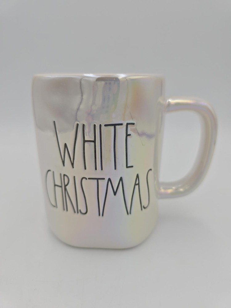 Rae Dunn White Christmas Iridescent Mug