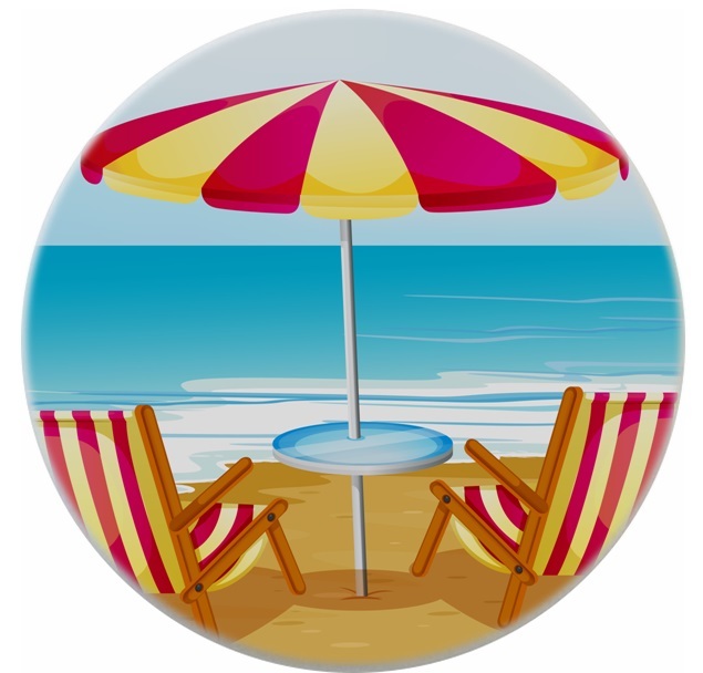Beach Chairs Umbrella Ceramic CABINET DRAWER Pull KNOB