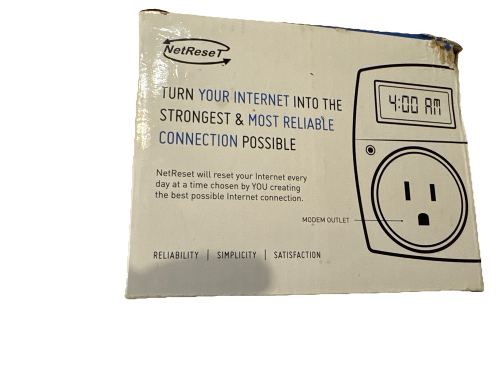 NetReset Digital Automatic Timer Outlet Router & Modem Faster Internet
