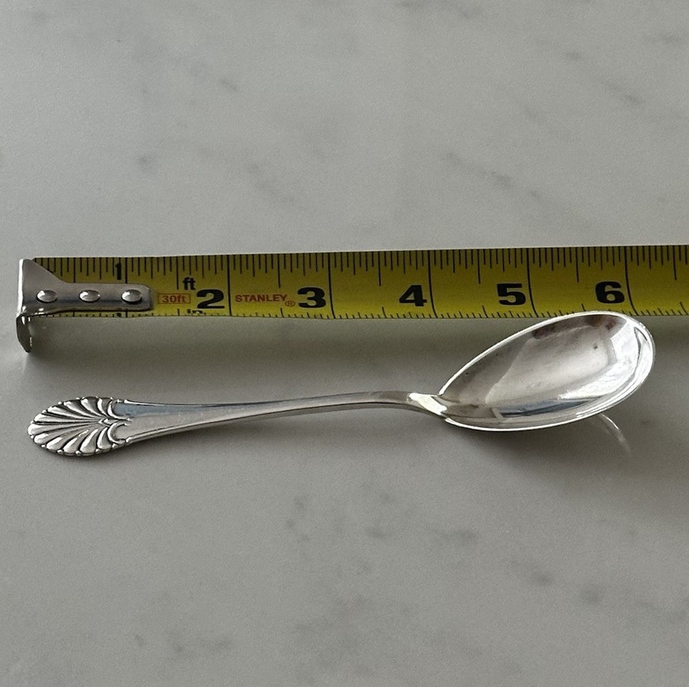 Silver Spoon Fan Tip Design Danish Denmark Approx 6” 830 Silver