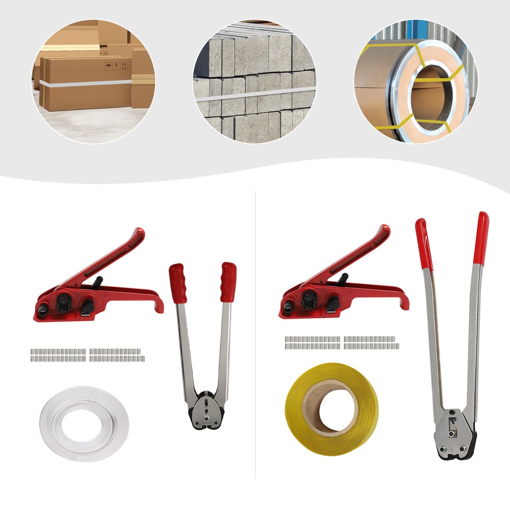 Red, Silver Banding Strapping Kit Packaging Strapping Tool Strapping Tensioner