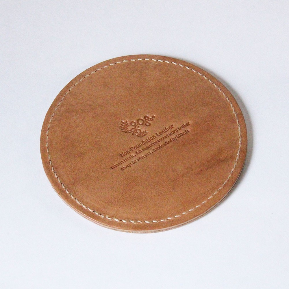 Genuine Veg-Tan Cowhide Leather Round Coaster