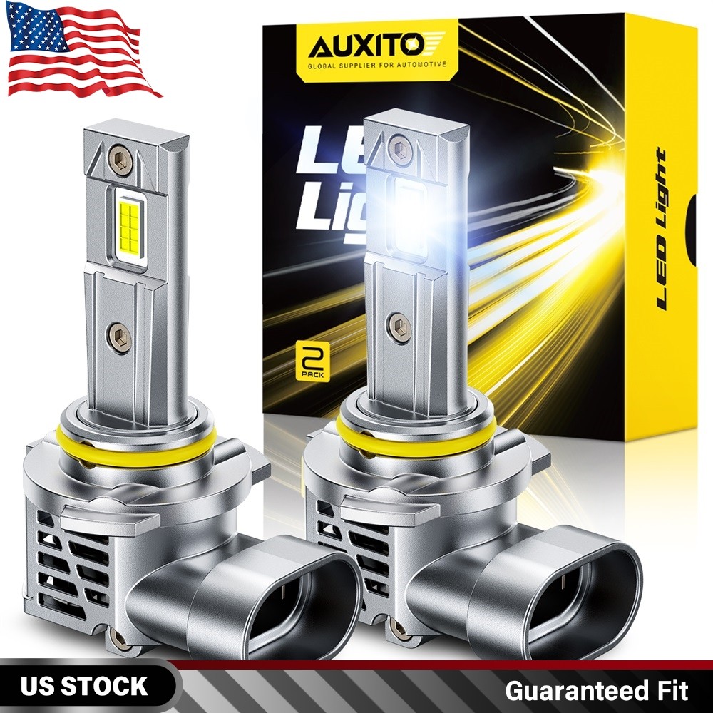 AUXITO Combo 2 9005 HB3 LED Headlight Bulbs High Low Beam Super White 600000LM