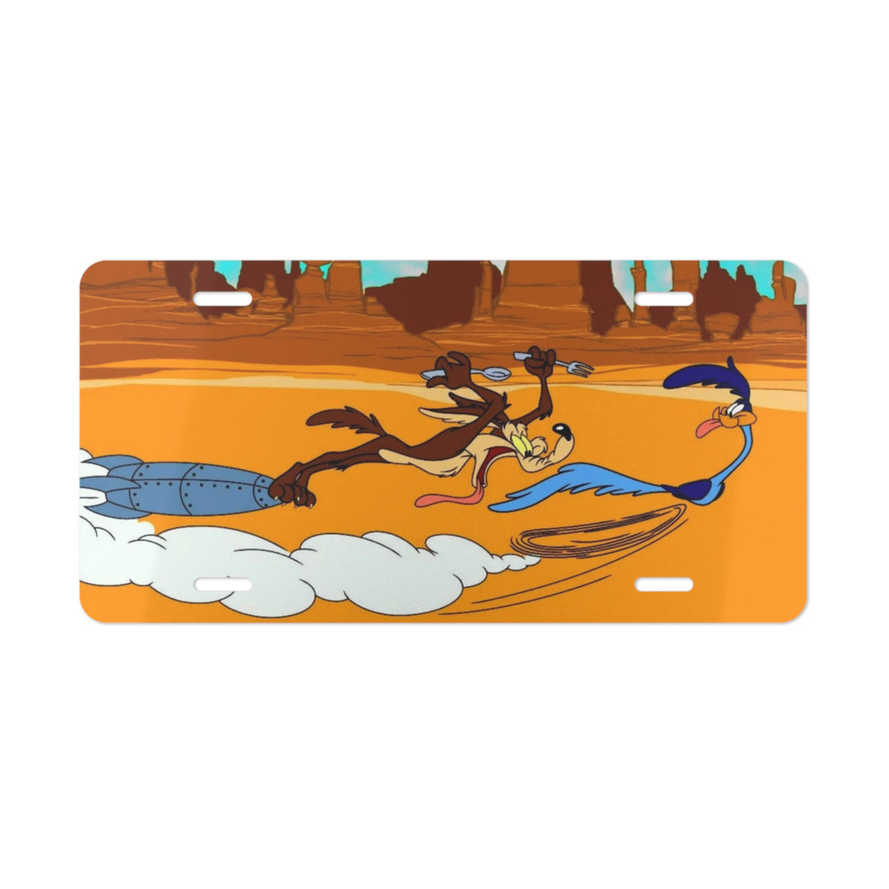 Road Runner and Wile E Coyote License Plate
