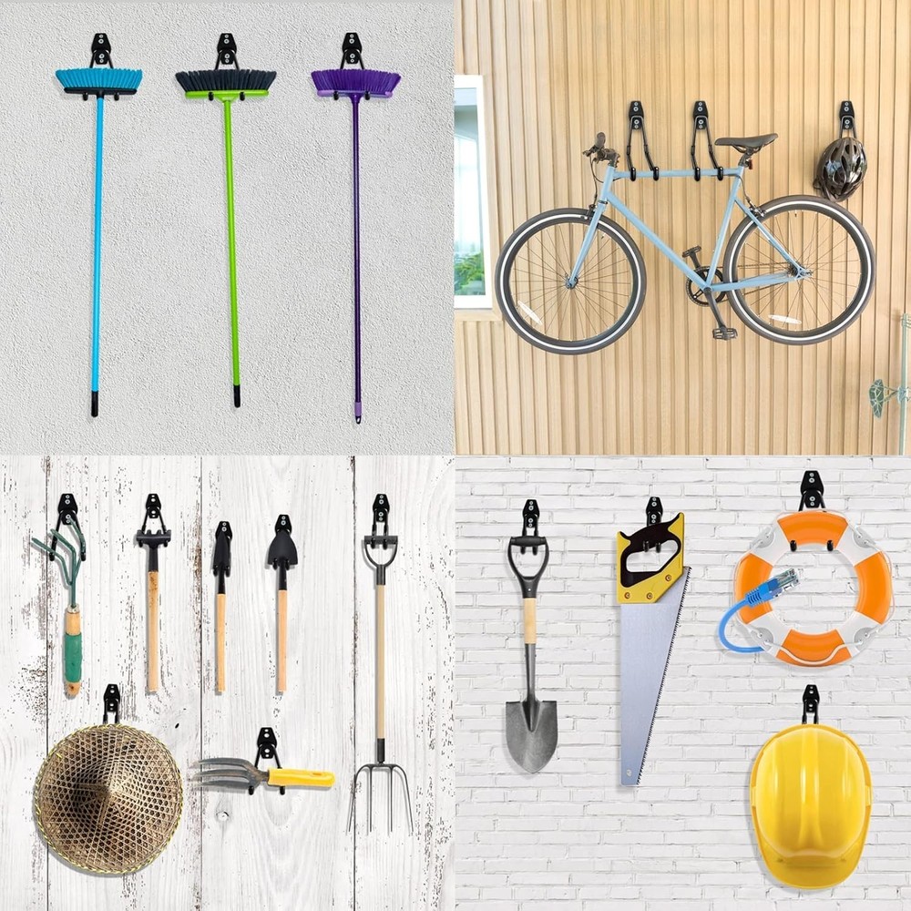 12 Pack Heavy Duty Garage Hooks with Anti-Slip - Ultimate Storage Solution