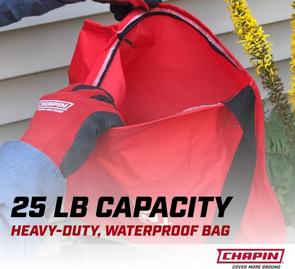Chapin 25-Pound Waterproof Handheld Seed Spreader with Adjustable Strap, Red