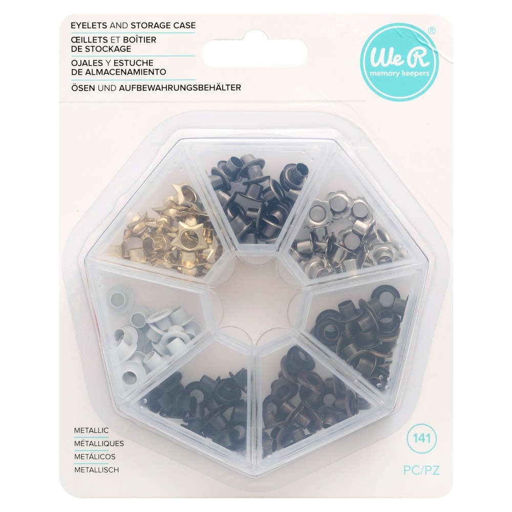 We R Eyelets W/Storage Case 140/Pkg-Metallic