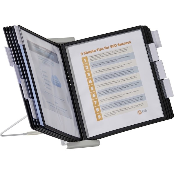 INSTAVIEW 561201 Desk Ref Sys, 10 Panels, Black
