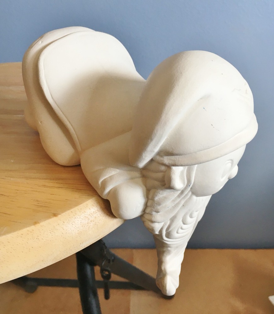 Elf Shelf Sitter-Unpainted Ceramic Molded Bisque-6"x7"