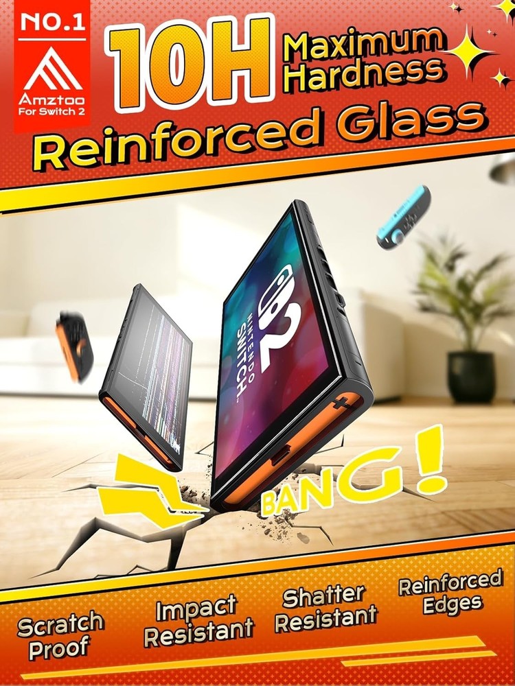2pack Screen Protector for Switch 2, Tempered Glass HD Clear, Full Coverage