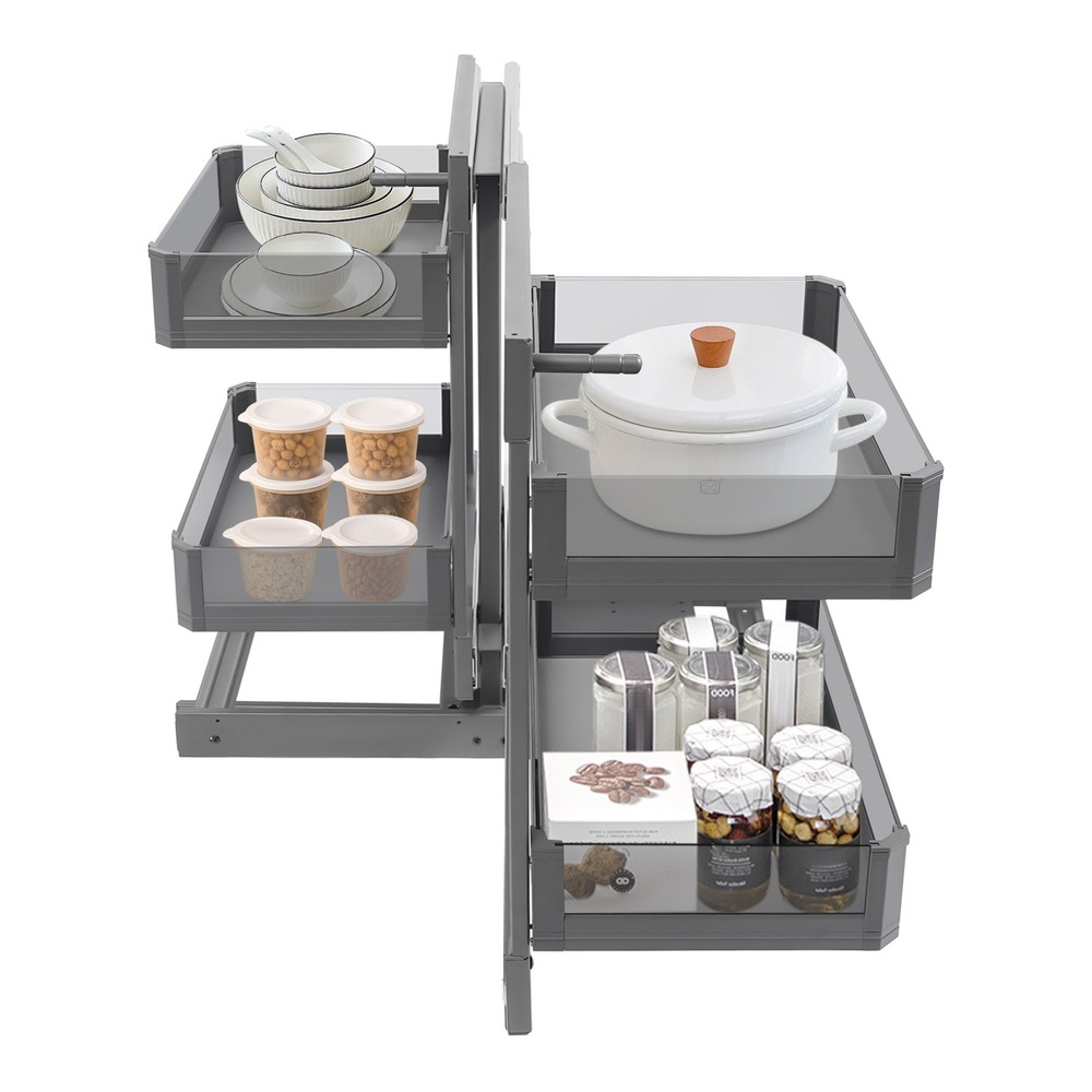 Blind Corner Cabinet Organizer Corner Pull Out Organizer for Kitchen 63*50*59cm