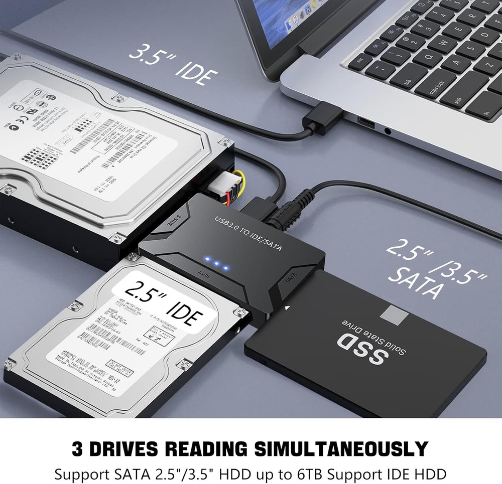 Maxrenard Hard Drive Reader USB 3.0 to SATA/IDE Adapter | Universal External Har