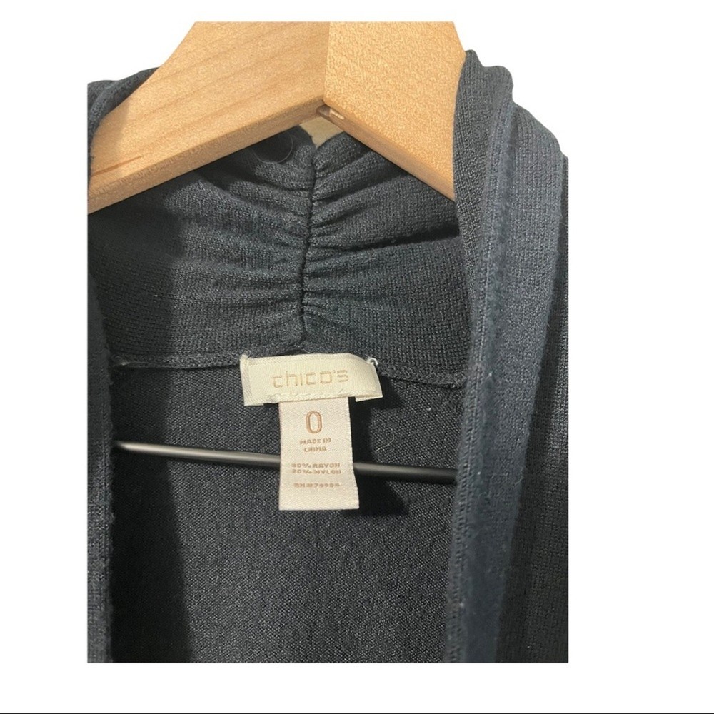 Chicos Black Open Cardigan Size Small