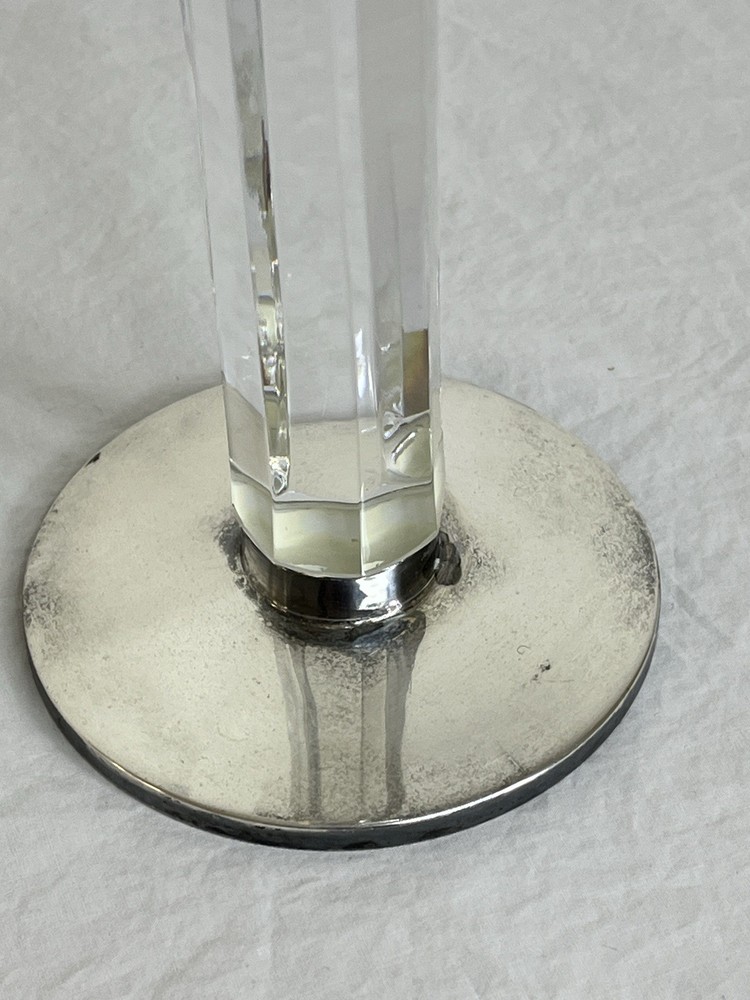Vintage Silverplate and Crystal Candlesticks