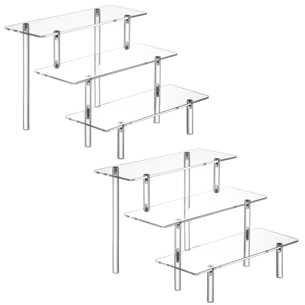 HENABLE 2PCS Acrylic Display Risers, 3 Tier Clear Cupcake Stand