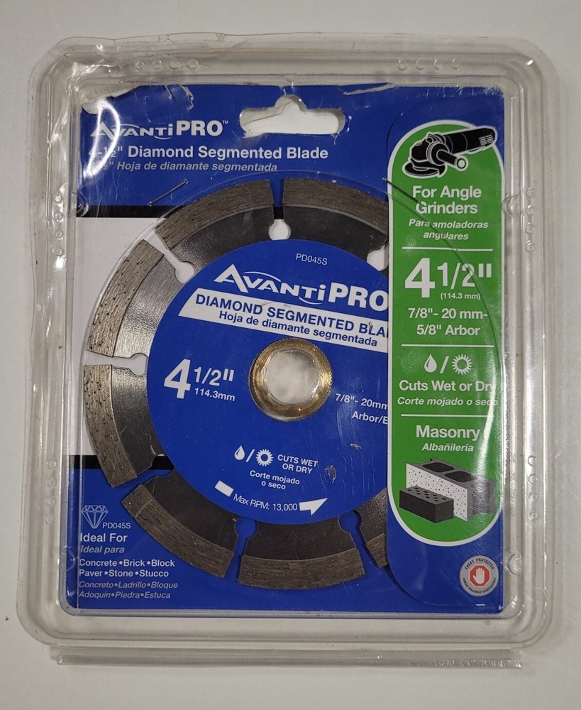 Avanti Pro 4.5 in. Segmented Diamond Blade Masonry HD-S45S8, (7D)