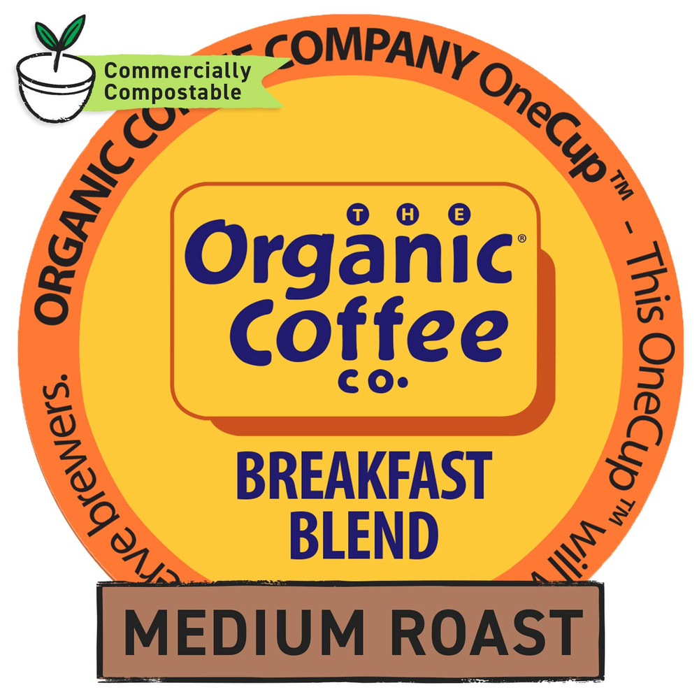 Compostable Coffee Pods - Breakfast Blend (36 Ct) K Cup Compatible, Medium Roast