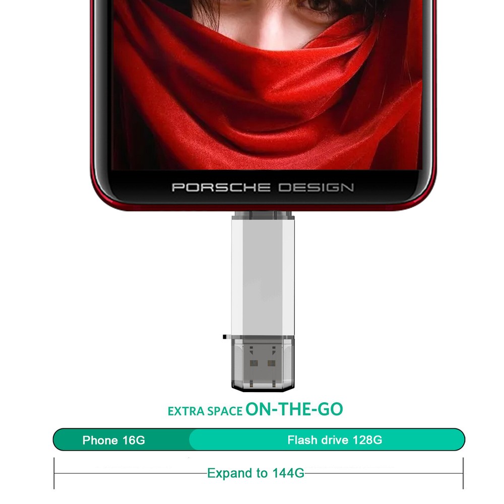128GB Dual Type-C OTG Flash Drive USB Memory Stick U Disk for Android phone PC