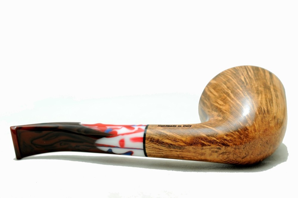 Brand new briar pipe PARONELLI half bent flame grain handmade