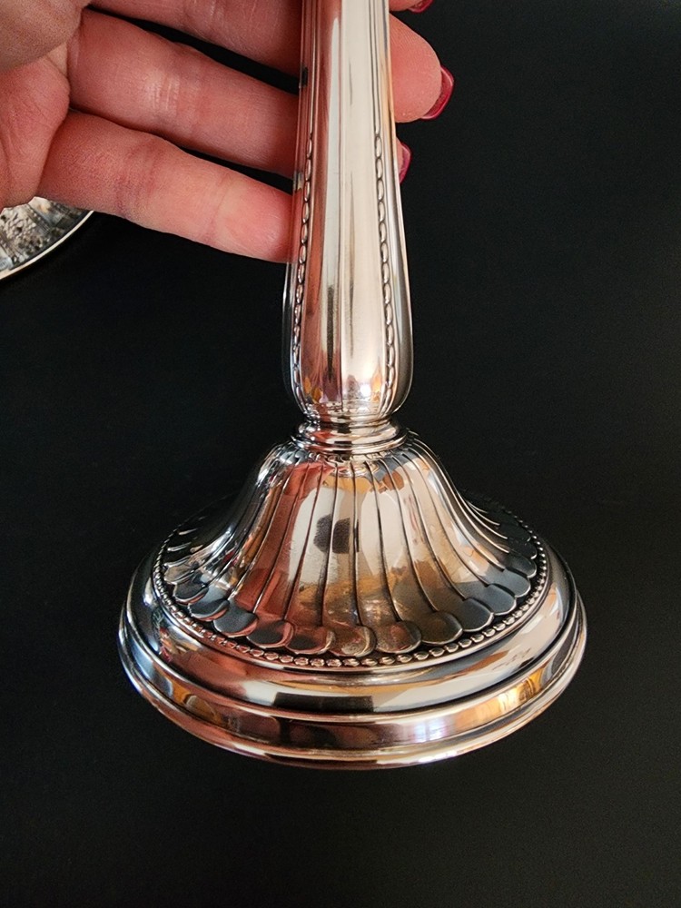 2 Gorham Sterling Silver Frontenac Tall Compotes Pair Footed 1932 7"