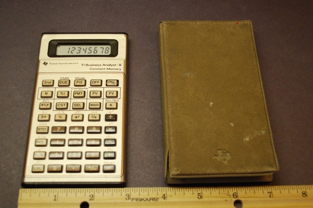 Texas Instruments TI Business Analyst - II Constant Memory Calculator w/ Case