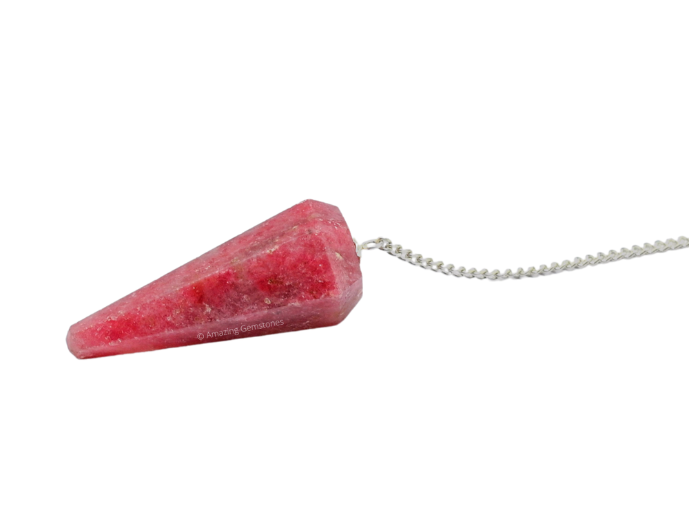 Rhodonite Dowsing Crystal Pendulum