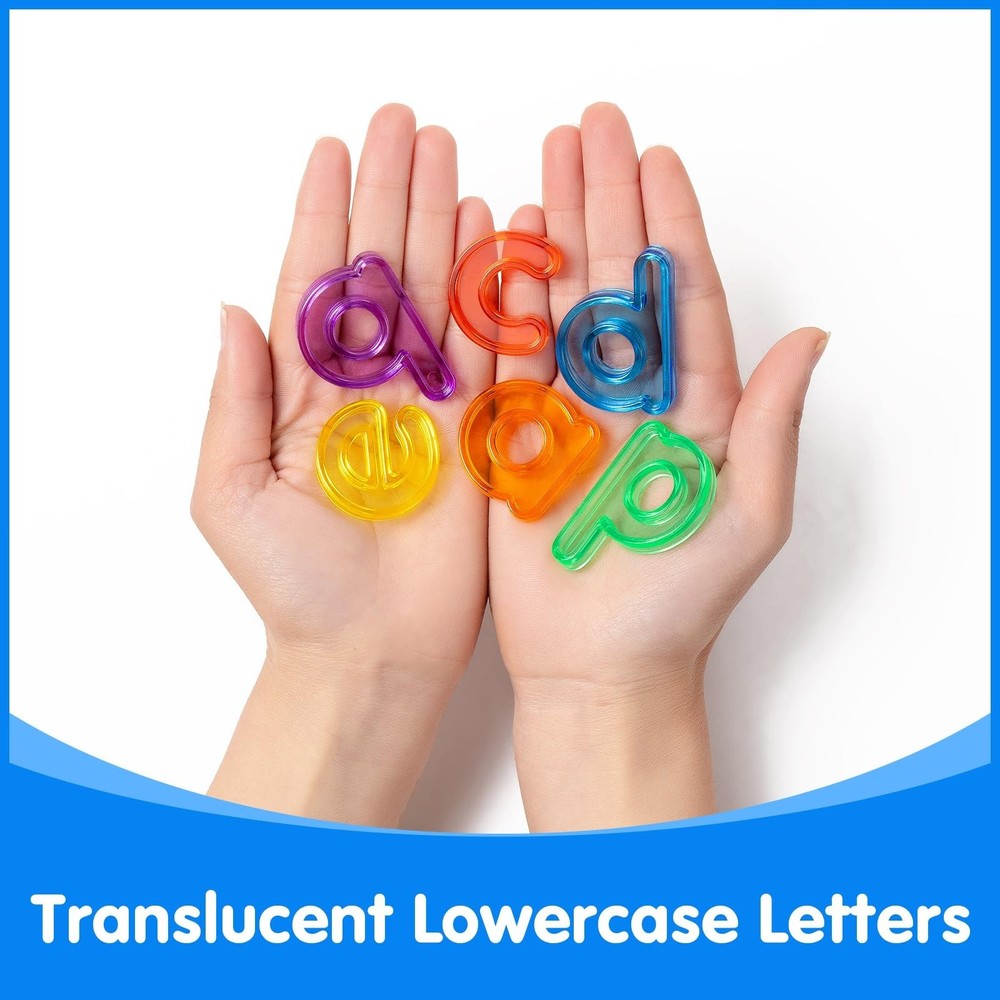 78 Pcs Translucent Lowercase Letters - Plastic Alphabet Letters - Light Table...
