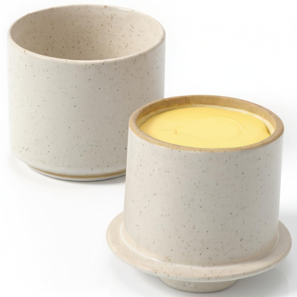 Beautiful Ceramic Butter Crock For Kitchen Countertop – Premium Container wit...