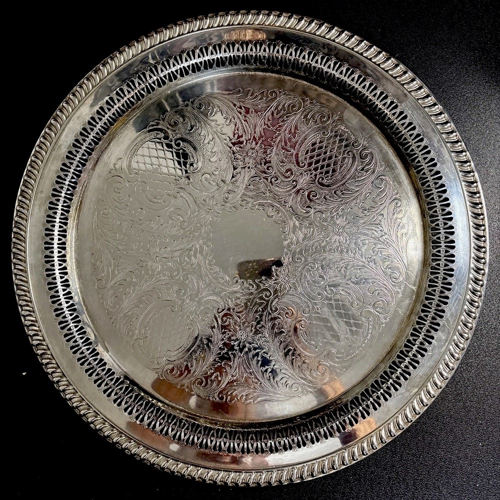 Vintage Silver Plate 15” Ornate