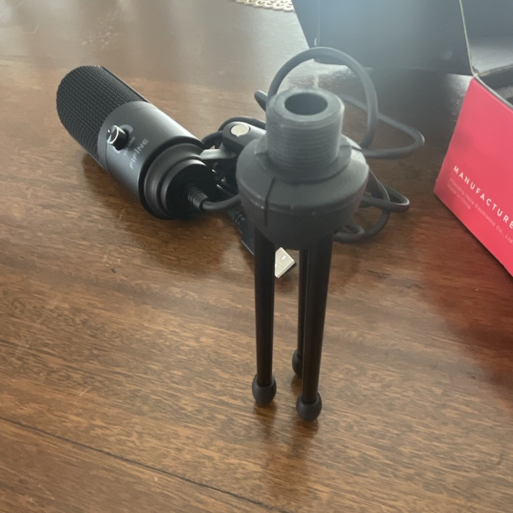 FIFINE K669B Series USB Condenser Microphone Black, Volume Control, Plug & Play