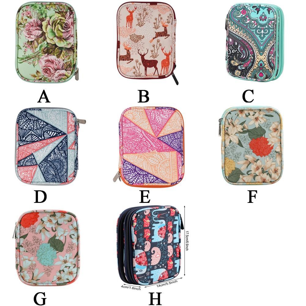 2 Layer Crochet Hook Pouch Empty Knitting Kit Case Sewing Kit Organizer Bag US