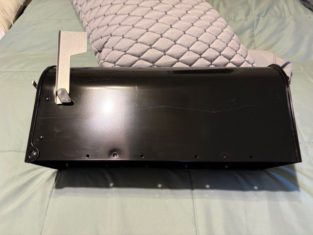 Black Stainless Steel Mailbox with mounting posts
