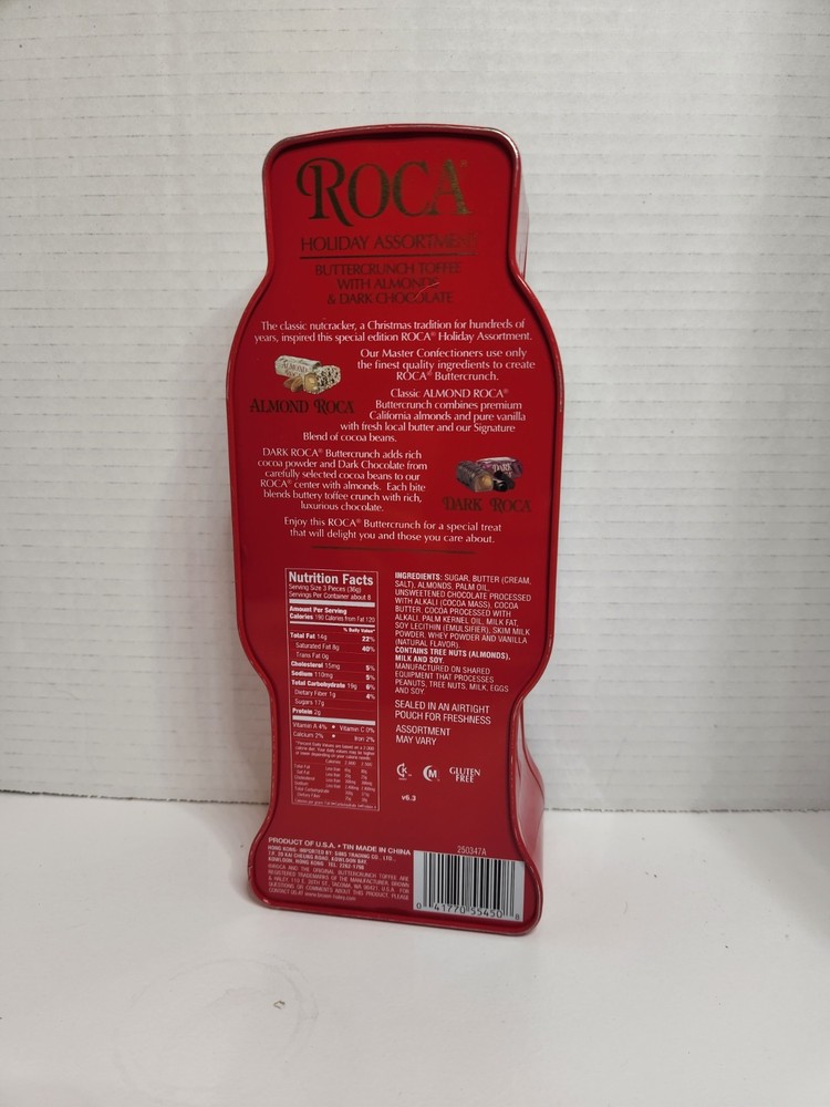 Roca Christmas Nutcracker Tin Can Box