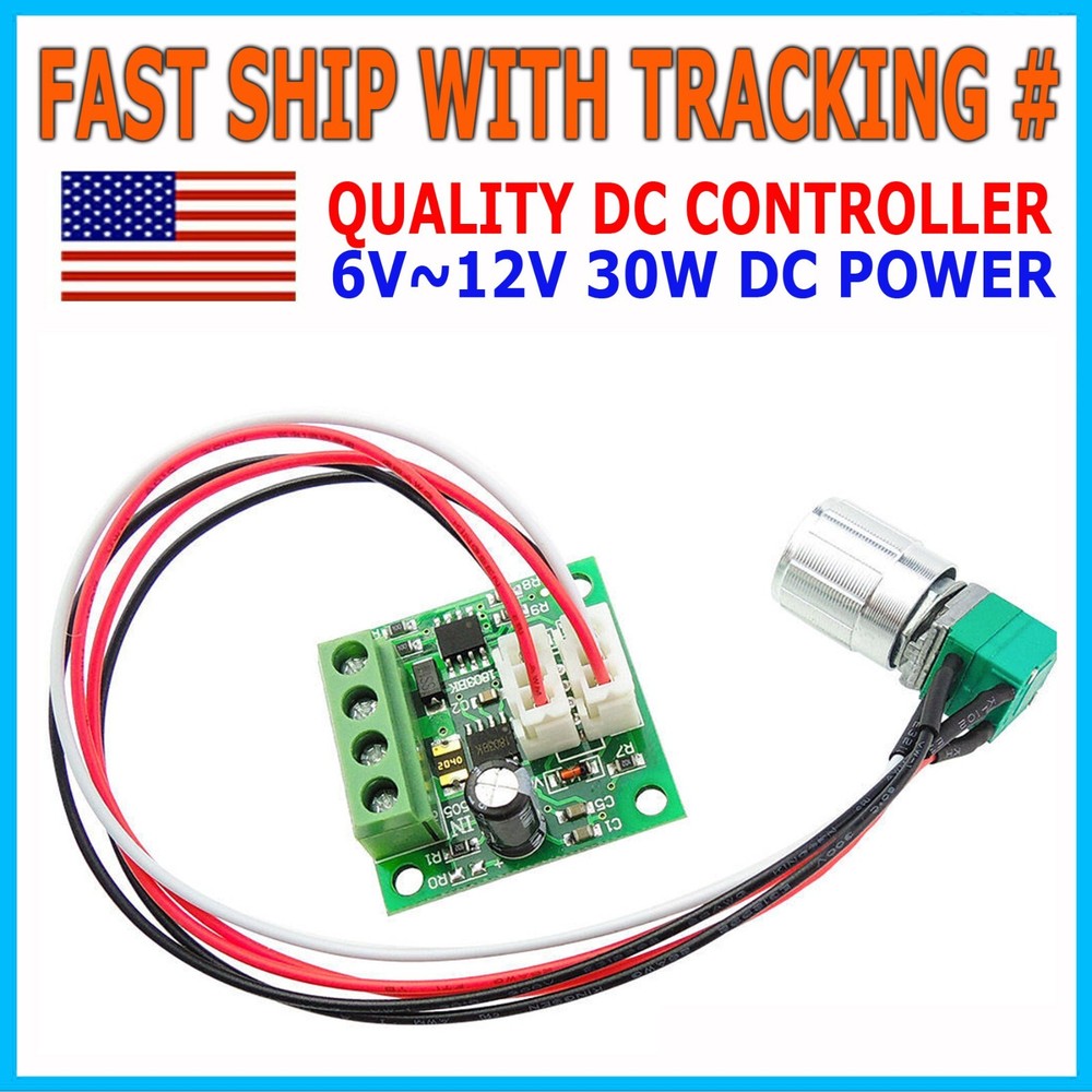 6V 12V 2A 30W DC Motor Speed Controller PWM Adjustable Variable Driver Switch