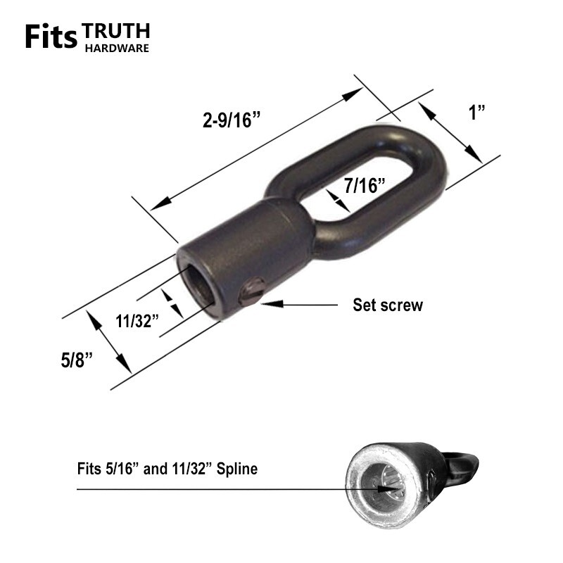 Replacement Eyelet Adaptor for Skylight and Awning Window Operators, Bronze