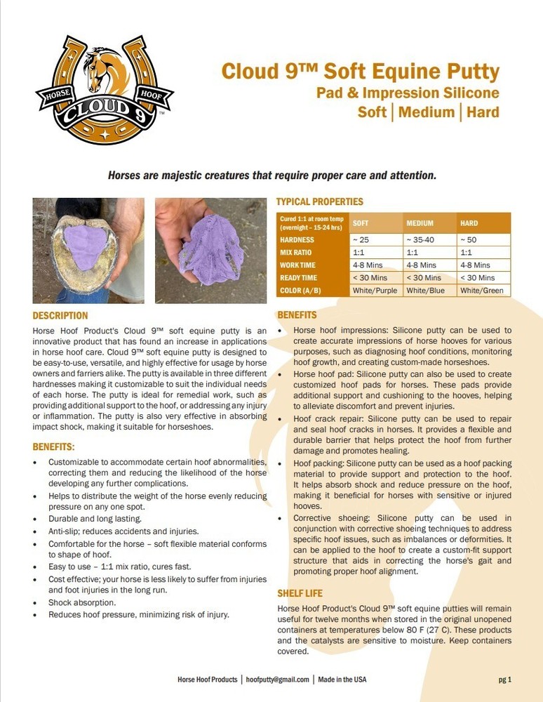 ✅ Cloud 9 Hoof Putty Soft 5 lb – Farrier Packing – Sole Support