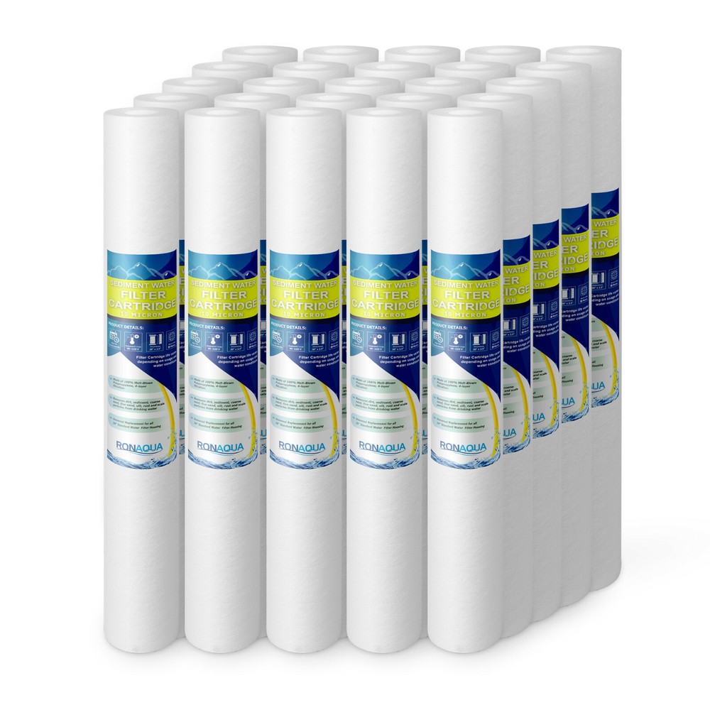 20" x 2.5" Sediment Water Filter 10 Micron Whole House Cartridges Set of 25