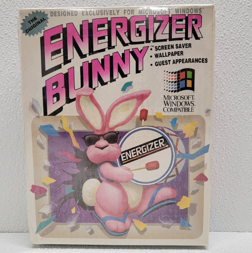 Vintage Windows Energizer Bunny Screensaver Software & Hate Wordperfect 6 Book