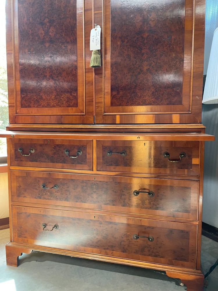 Large Cherry & Walnut Linen Press/Armoire