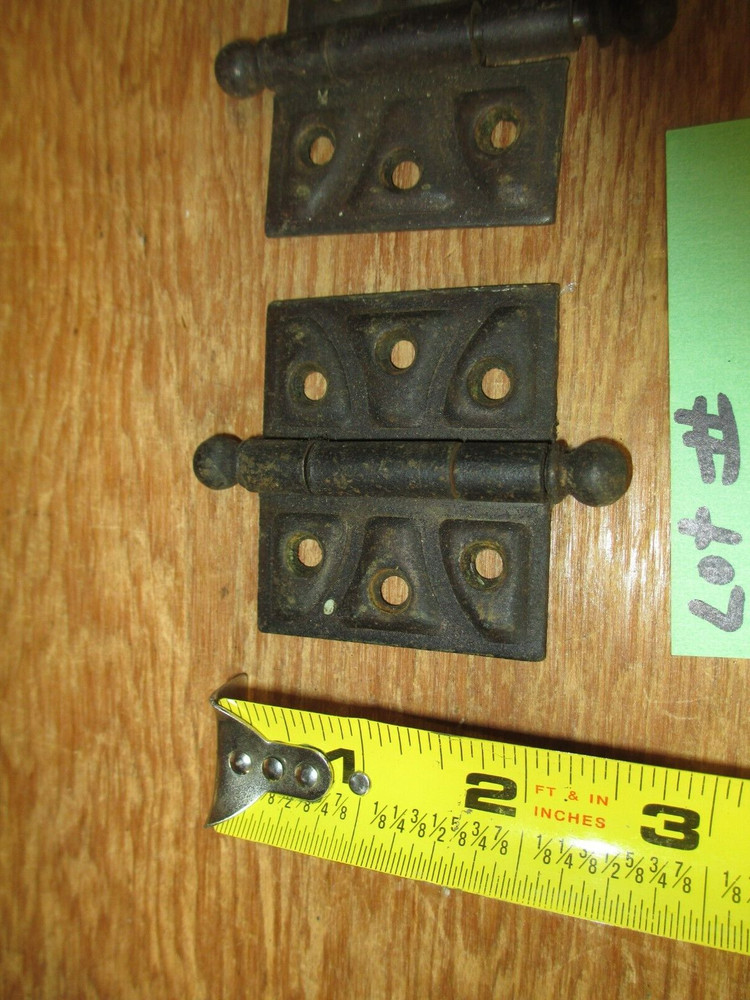 Vintage Metal Cupboard Hinges Embossed- PR. #3510
