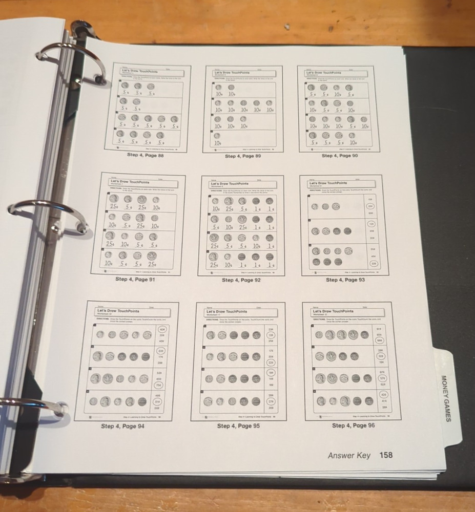 TouchMoney Binder Kit with Worksheets and Coin Resources