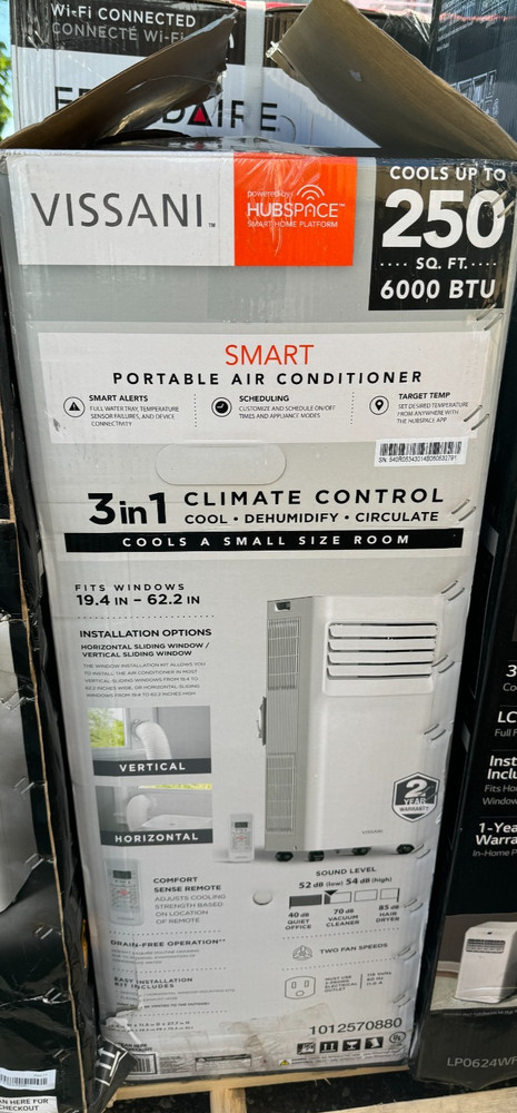 Vissani 6,000 BTU 115-Volt Portable Air Conditioner for 250 sq. ft, VAP06R1AWTS