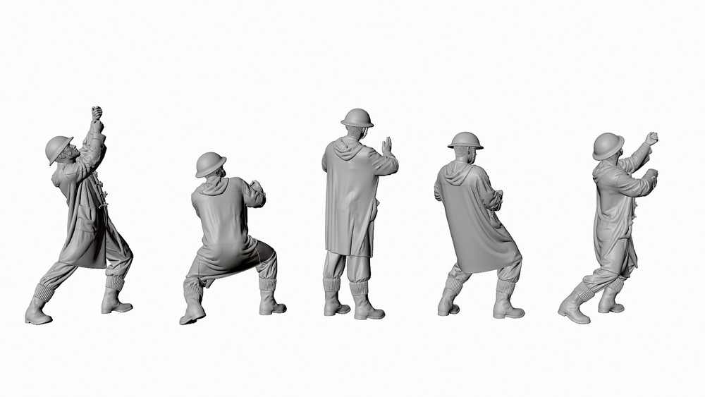 WWII Royal Navy - Depth Charge Crew - Set 3 - 5 Figure Set