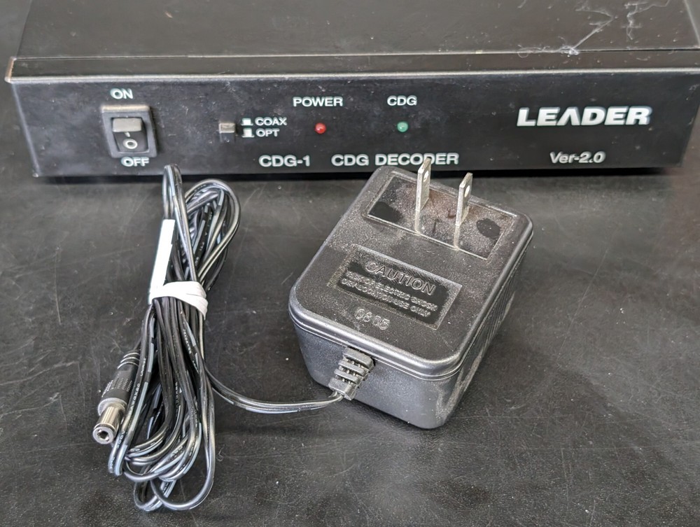 LEADER Karaoke Decoder CDG-1 CDG Decoder Ver. 2.0 w/ Power Supply Cord
