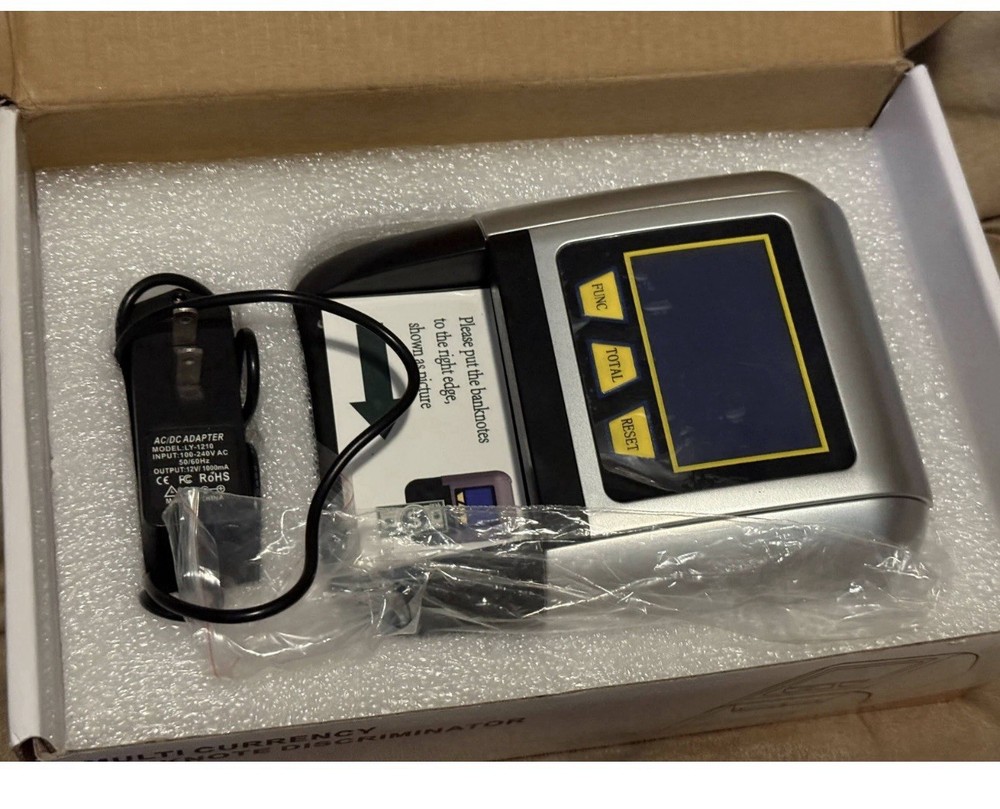Multi-Currency Banknote Discriminator Counterfeit Bill Detector Portable Compact