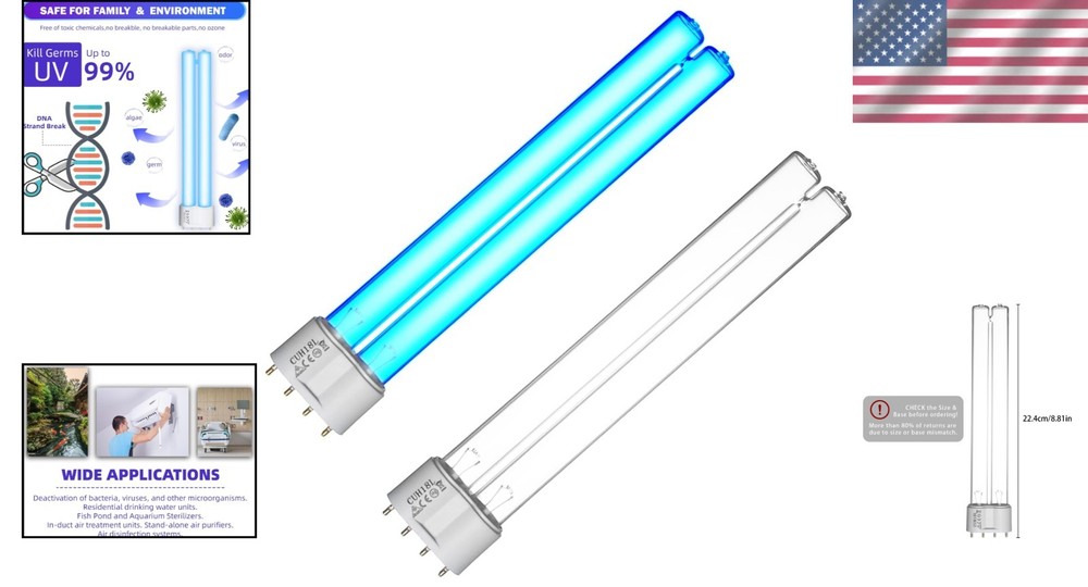2 Pack 18W UV Light Bulb for Pond Clarifier - Long Lasting & Efficient