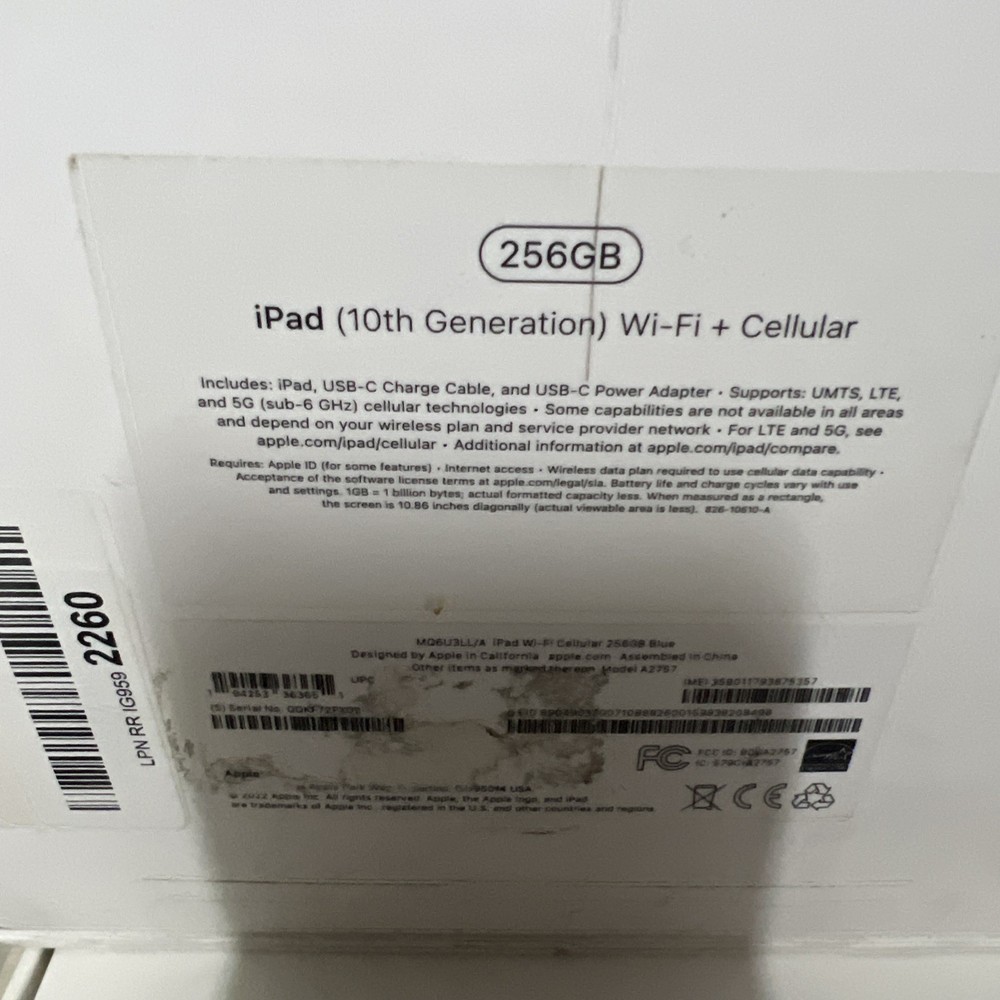 Lot Of 6 Apple iPad Empty Boxes