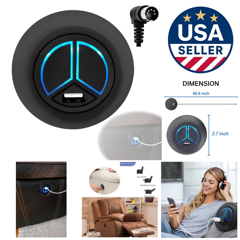 Modern USB Hand Control for Recliners - 2-Button Design for Enhanced Experience